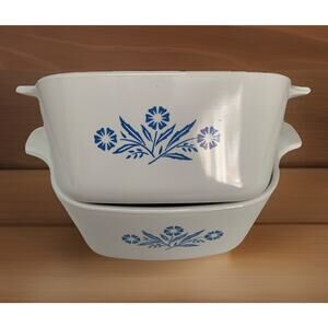 2 Corning Ware P 43 B Blue Cornflower Petite 2 3/4 Set of 2 Casserole Dish